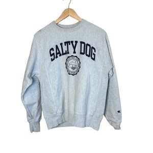 Salty Dog Cafe Champion Reverse Weave Crewneck Sweatshirt Gray Hilton Head Small